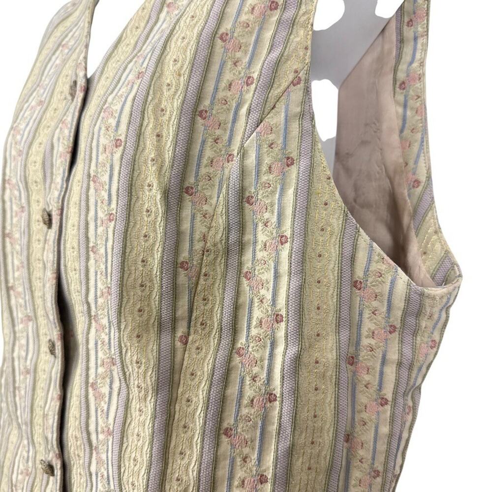 Liz Claiborne Lizsport Vintage Cottagecore Floral Pastel Vest Cotton Blend 16 - Picture 9 of 16